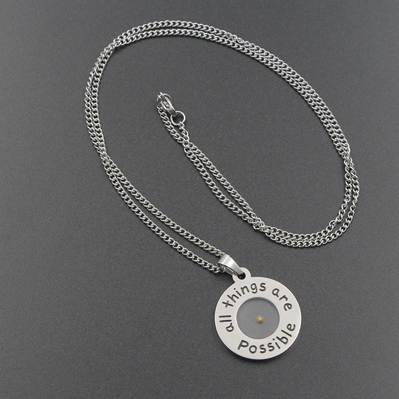 All things are possible mustard seed necklace stainless steel pendant christian inspirational jewelry gift