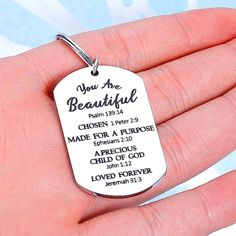 Bible Verse Keychain Inspirational Christian Gifts Easter Gifts for Teens Girls Religious Jewelry Thanksgiving Baptism Bulk Gift