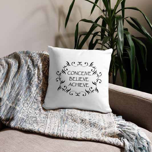 CONCIEVE BELIEVE ACHIEVE THROW PILLOW